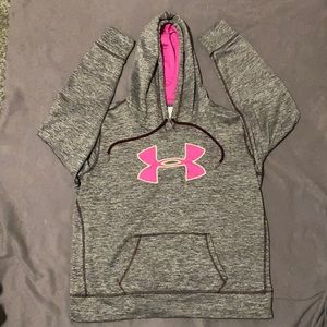 Preowned like new women’s size medium pink, purple, and gold under armpit hoodie